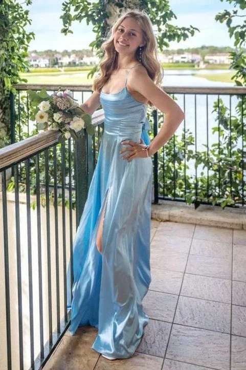 Extra Savings vintage-inspired dressBlue Spaghetti Straps Satin A-Line Bridesmaid Dress Extra Savings vintage-inspired dressBlue Spaghetti Straps Satin A-Line Bridesmaid Dress