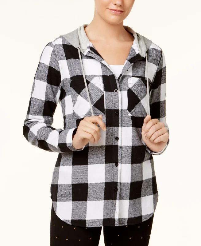 New Markdowns athletic hoodiecomfy workout sweatshirtPolly Esther Juniors Plaid Hoodie