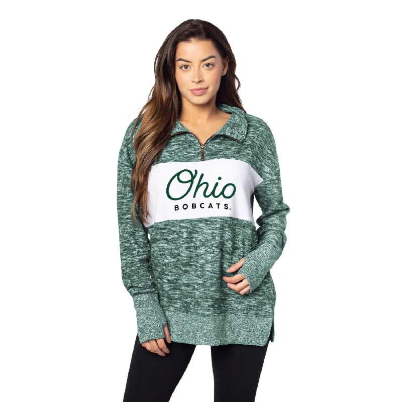 Instant Discount trendy hooded sweatshirtsporty casual hoodieOhio Bobcats Women's Chicka-D Cozy Quarter-Zip