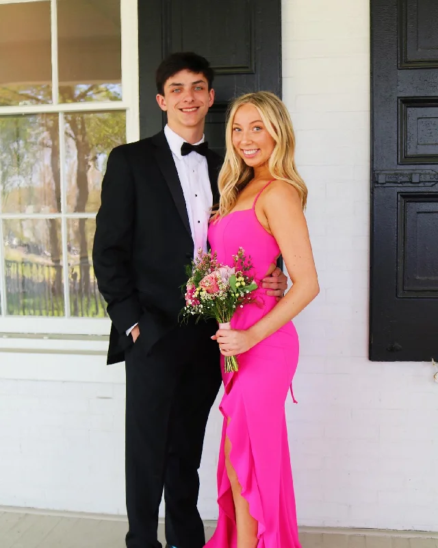 Savings Bonanza modern dressElegant Hot Pink Sleeveless Prom Dress,Winter Dance Dress  Y4368