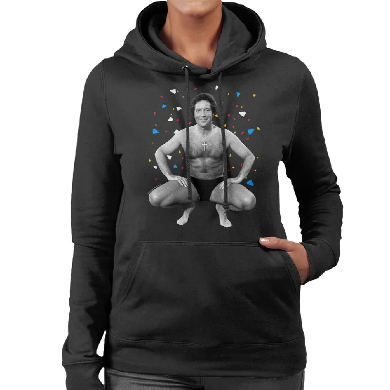 Price Drop lightweight pullover hoodieTV Times Tom Jones 1987 Women's Hooded Sweatshirt