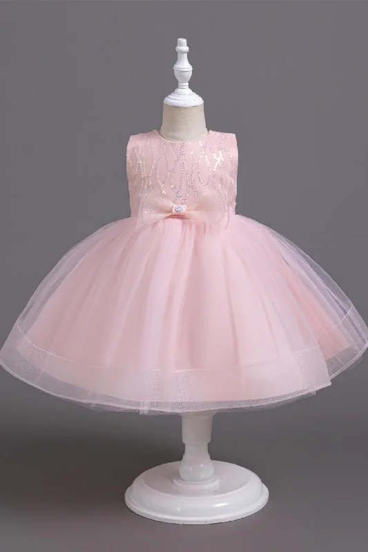 Last Chance ruched dressCute A-Line Empire Round Sleeves Flower Girl Dress