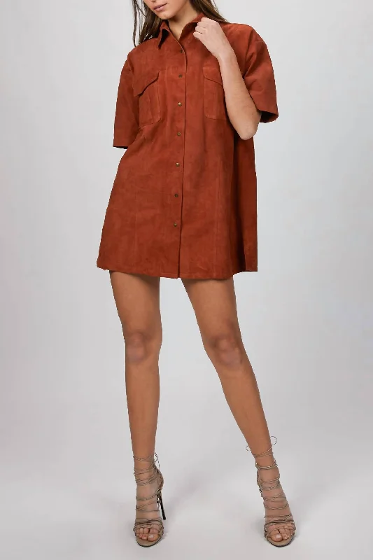 Today’s Deal flowy dressSuede Shirt Dress in Feral Earth