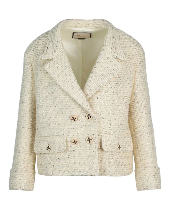 Limited Availability vintage trench coatGucci Womens Double Breasted Tweed Jacket