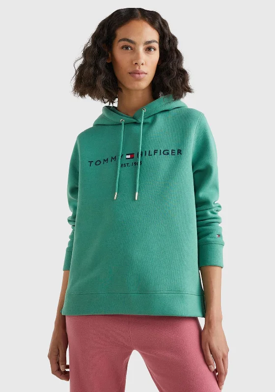 Don't Wait minimal hoodieTommy Hilfiger Womens Logo Hoodie, Central Green