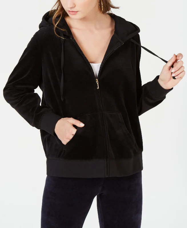 Anniversary Sale zip-up hoodie for gymhigh-performance athletic hoodieJuicy Couture Trendy Plus Size Robertson Velour Hoodie