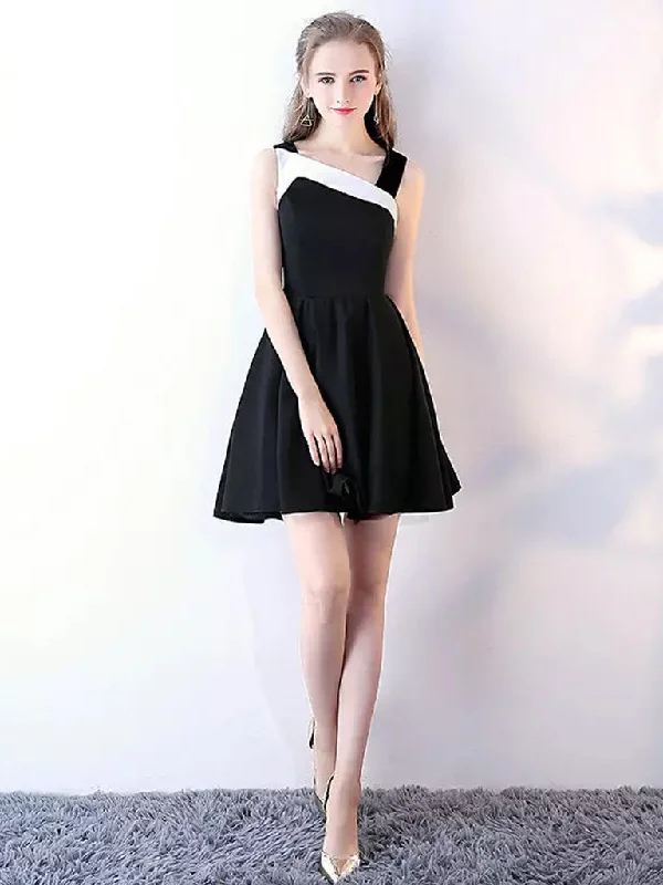 Stock Clearance Black Homecoming Dresses Aline Cheap Short Prom Dress Simple Party Dress JK590