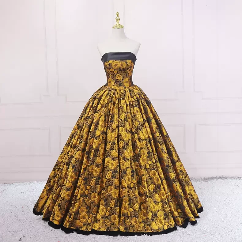 Super Sale floral dressVintage Oil Painting Evening Dress New Arrival Evening Dress s15