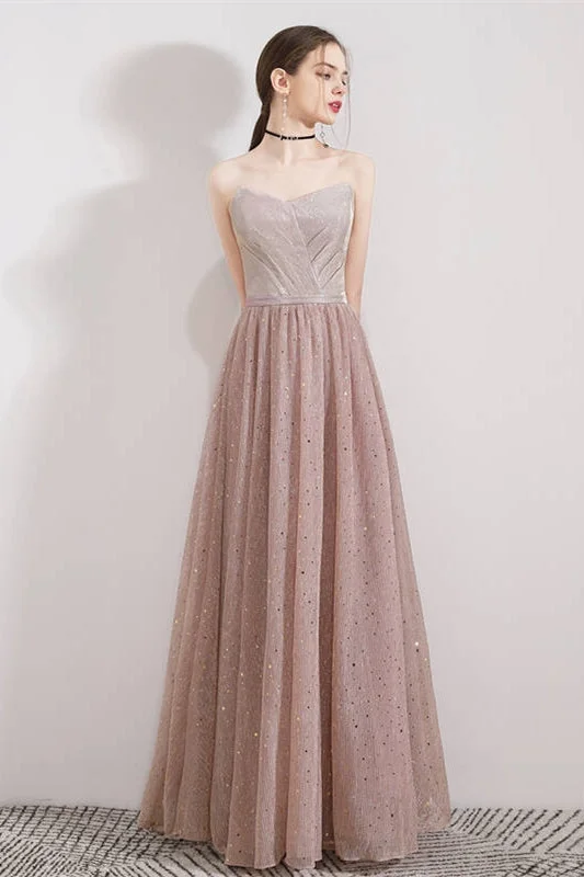 Super Bargain fitted cocktail dressRose Gold Sweetheart Long Prom Gown