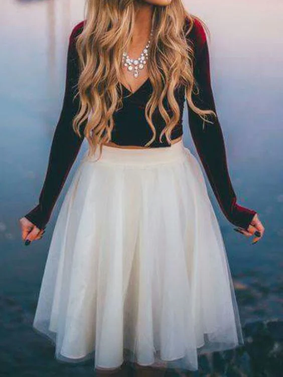 Year-End Sale Two Piece Homecoming Dresses Aline V Neck Burgundy Velvet Short Prom Dress Party Dress JK874
