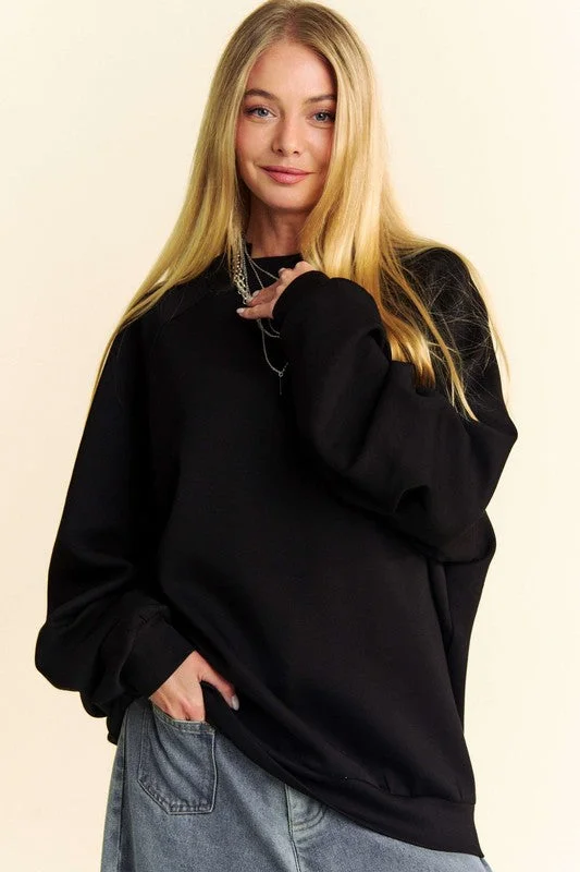 Online Exclusive fleece hoodieworkout style hoodieDavi & Dani Round Neck Raglan Sleeve Sweatshirt