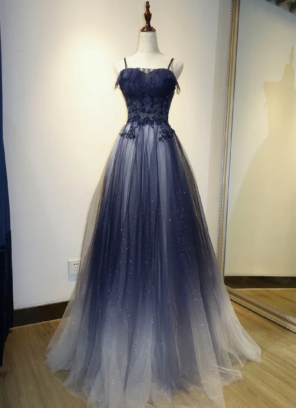 Best Deals bodycon dressLovely Gradient A-line Tulle Long Formal Dress, Floor Length Prom Dress Y4474