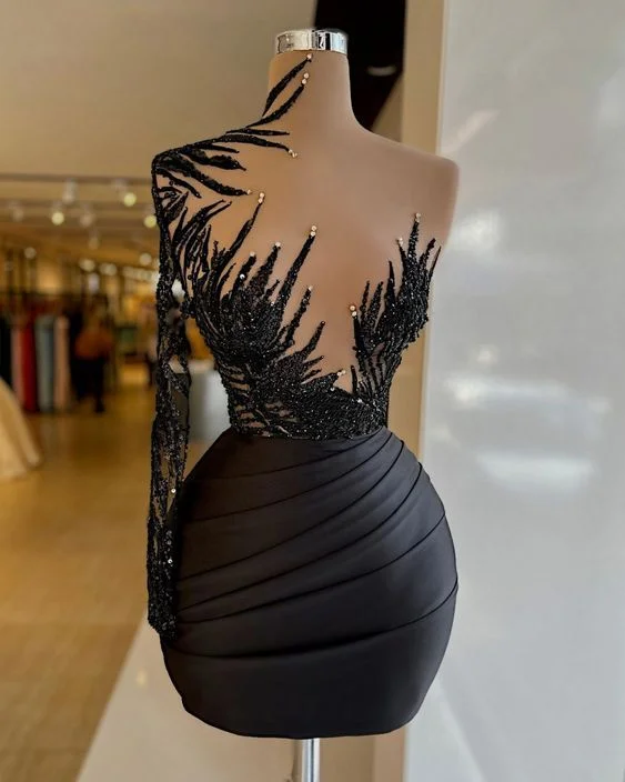 Can't Be Beat formal dressBlack Short Evening Dress, Cocktail Party Dress, Beaded Evening Dress, Formal Homecoming Dresses Y23