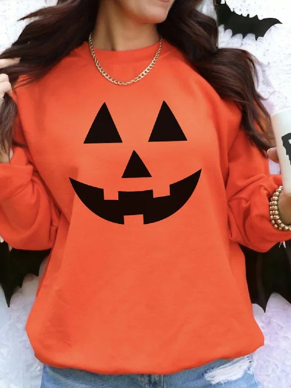 Don't Miss trendy zip-up hoodiemodern sports hoodieJack-O-Lantern Face Unisex Heavy Blend Crewneck Embroidered Sweatshirt