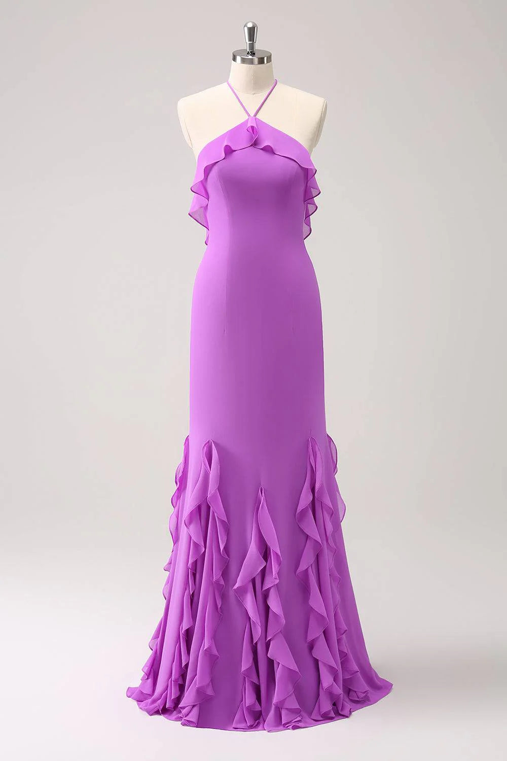 Loyalty Reward wrap-around dressChiffon Halter Lace Up Sleeveless Ruffled Bridesmaid Dress Loyalty Reward wrap-around dressChiffon Halter Lace Up Sleeveless Ruffled Bridesmaid Dress