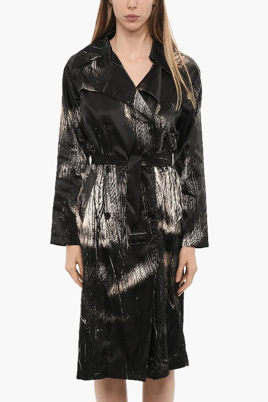 Buy Now padded puffer coatLouisa Ballou Nylon Double Breasted Trench With Belt S Standard size