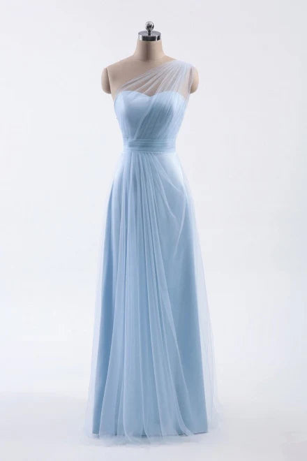 Super Sale office dressChic Two Tone One Shoulder A-Line Empire Bridesmaid Dress