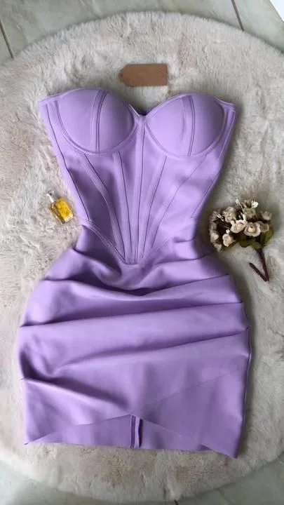 Price Fest flowy dressViolet Color Strapless Ruched Bodycon Dress,Mini Homecoming Dress Y4367