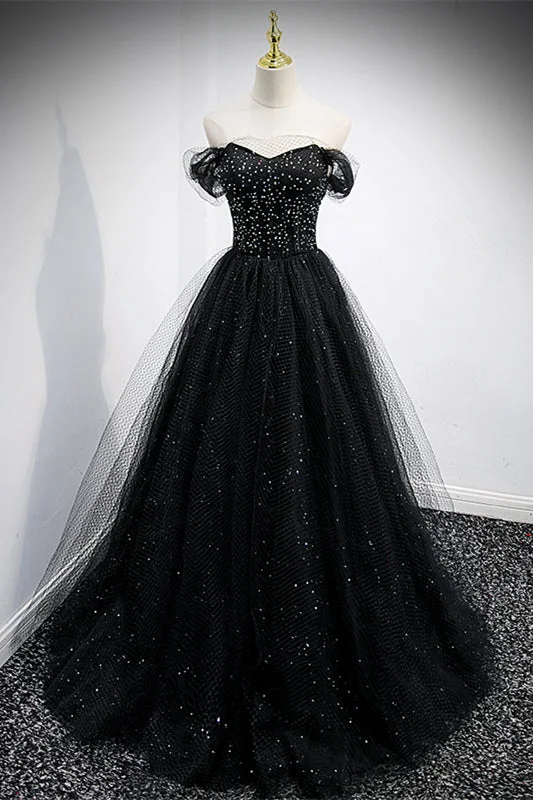 Special Promotion comfy maxi dressBlack Off-the-Shoulder Beaded Tulle Lace-Up Back Long Formal Dress Special Promotion comfy maxi dressBlack Off-the-Shoulder Beaded Tulle Lace-Up Back Long Formal Dress