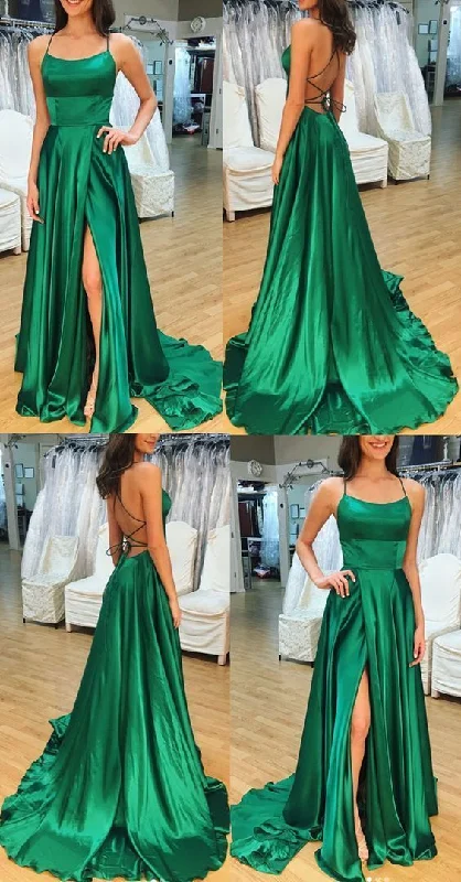 Unbeatable Prices floral midi dressSpaghetti Straps Open Back Prom Dress Satin Formal Evening Gown Y184