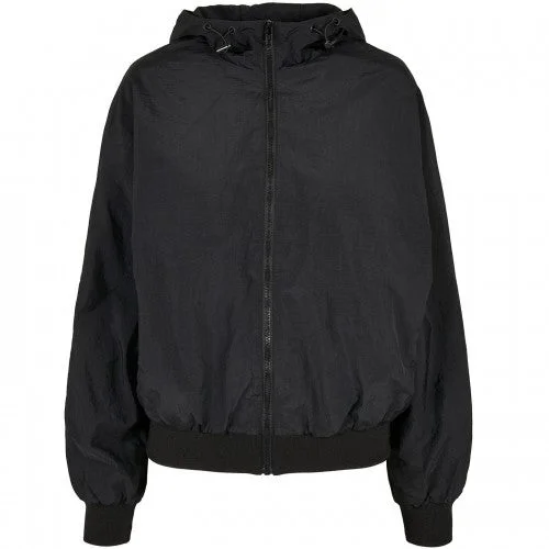 Super Bargain sleek zip-up hoodietrendy fitness sweatshirtBuild Your Brand Womens/Ladies Crinkle Batwing Sleeve Jacket