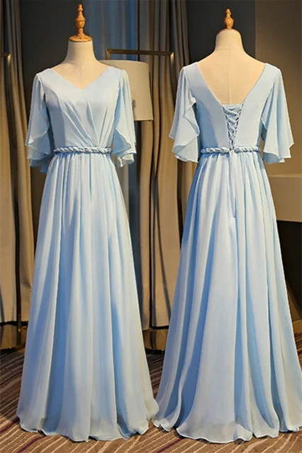 Special Buy elegant shift dressLight Sky Blue Chiffon Mismatched Bridesmaid Dresses