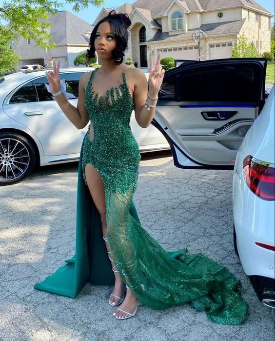 Price Break fitted bodycon dressStunning Green Prom Dress For Black Girls  Y4191