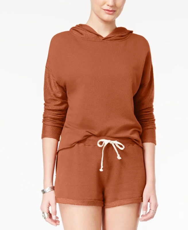 Act Now comfortable hooded sweatshirtlong-sleeve athletic hoodieAmerican Rag Frayed High Low Hoodie