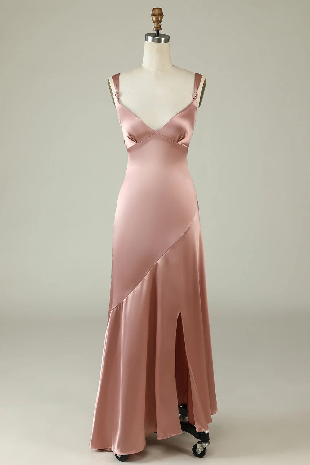 Don't Wait casual dressChic Satin V-Neck Sleeveless A-Line Bridesmaid Dress