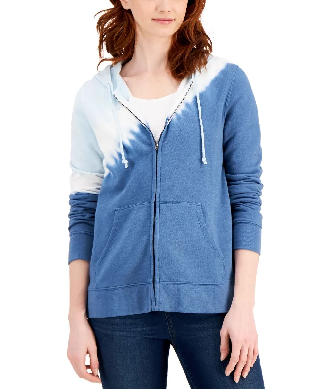 Deep Discounts bold hoodie with logotrendy sports sweatshirtStyle & Co Printed Zippered Hoodie