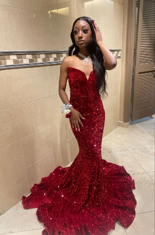 Crazy Deals flowy evening dressLong Mermaid Prom Dresses for Women Sparkling Glitter Formal Evening Party Dress Y4408