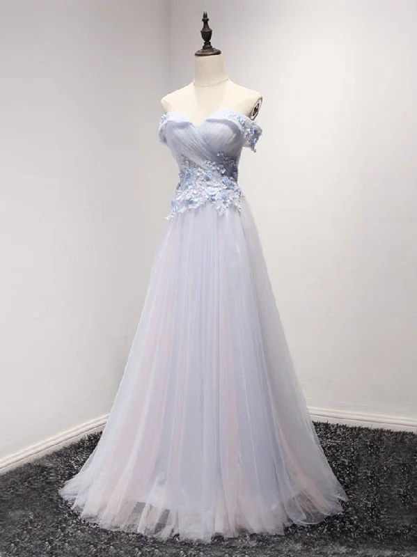 Buy Now Sexy Prom Dresses Off-the-shoulder Floor-length Chic Prom Dress A-line Evening Dress JKL483