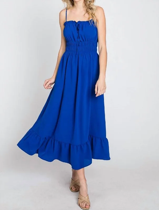 Deal of the Day ruched dressRadiant And Royal Dress in Royal Blue