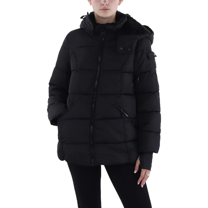 Shop and Save high-fashion coatWomens Faux Fur Lined Quilted Puffer Jacket