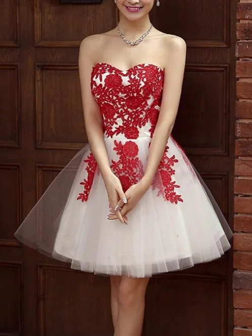 The Best Prices Cheap Homecoming Dresses Aline Lace-up Simple Short Prom Dress Cute Party Dress JK817