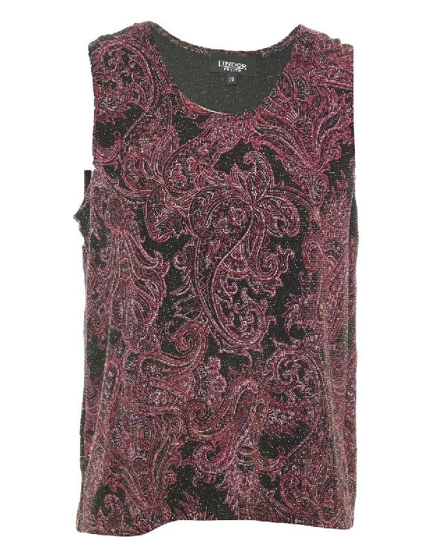 Overstock high-quality coatMetallic Finish Paisley Evening Top - L