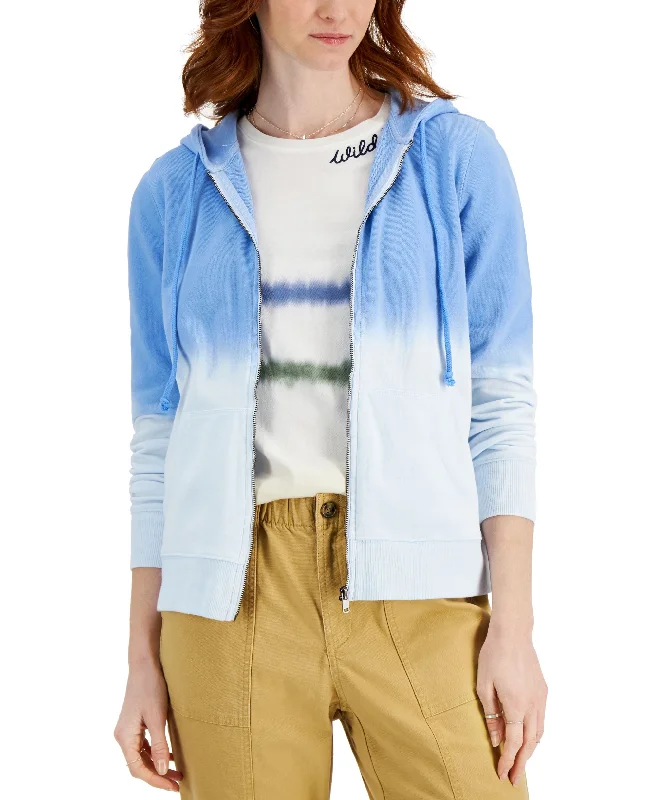 Mega Sale fleece-lined hoodieloose fit sports sweatshirtStyle & Co Petite Dip Dyed Hoodie