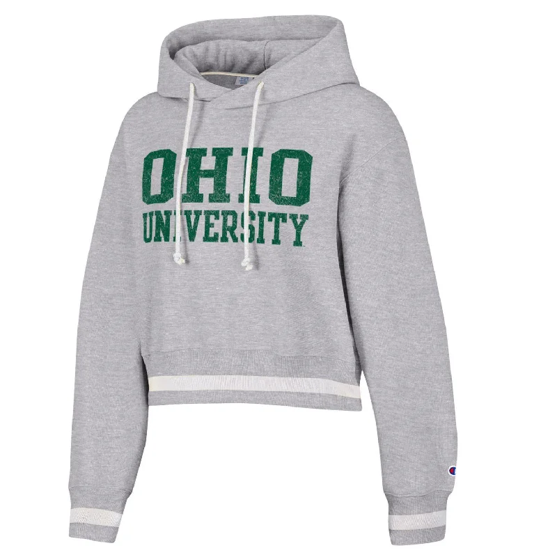 While Supplies Last chic pullover hoodieclassic gym sweatshirtOhio Bobcats Women's Champion Vintage Wash Reverse Weave Crop