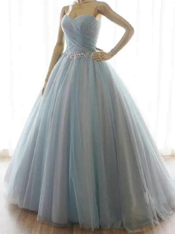 Price Reduction Chic Prom Dresses Ball Gown Sweep/Brush Train Ruffles Sexy Prom Dress/Evening Dress JKL452
