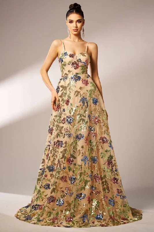 Price Reduction sleek midi dressA-Line Spaghetti Straps Floral Party Evening Dress