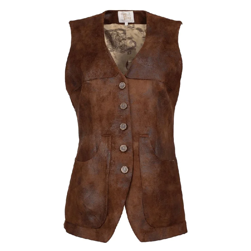 Amazing Deals sleek and warm coatT.ba Ladies Chaleco Tiradora Faux Suede Shooting Vest