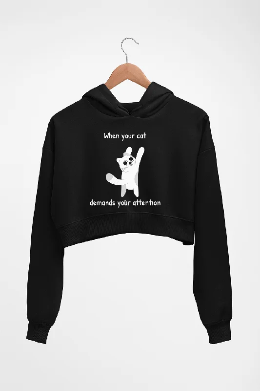 Act Fast chic pullover hoodieCat Crop HOODIE FOR WOMEN