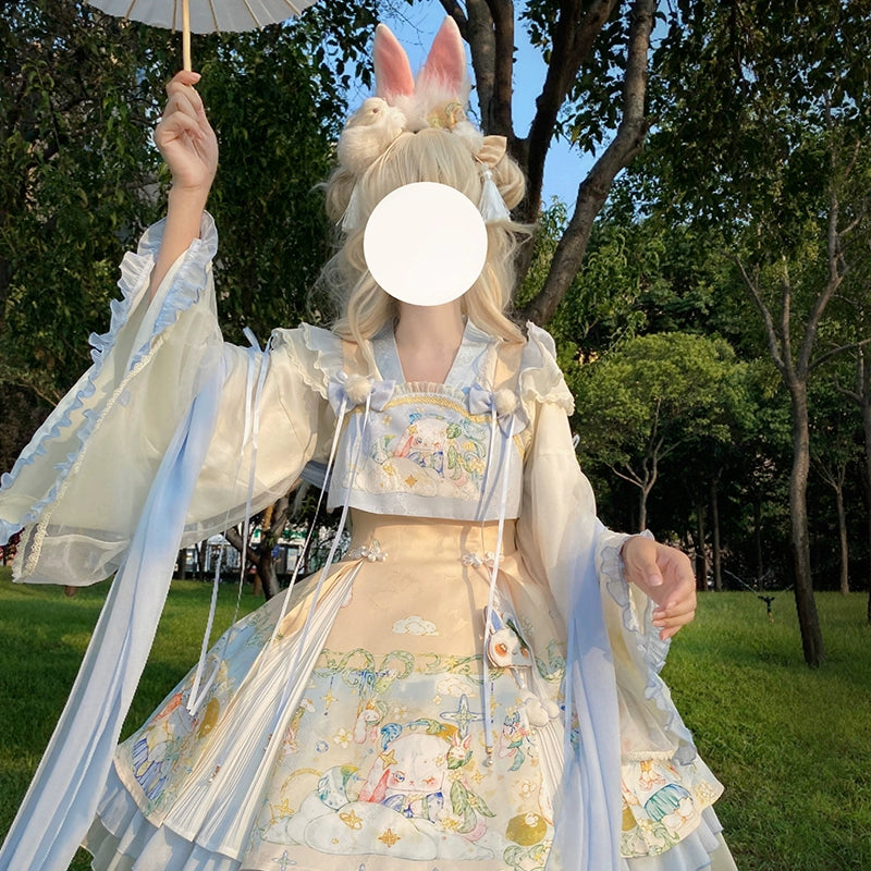 Full set(JSK+ blouse + rabbit ear KC)