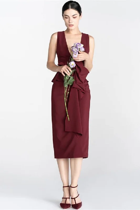 Instant Discount silk dressSexy Burgundy Tight Bodycon Dress