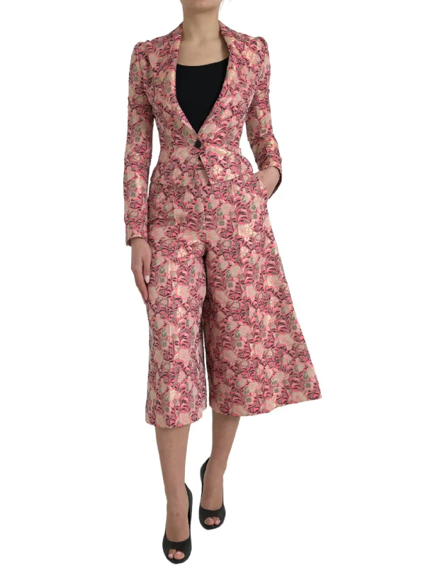 Massive Deals retro coatDolce & Gabbana Elegant Pink Slim Fit Two-Piece Women's Suit