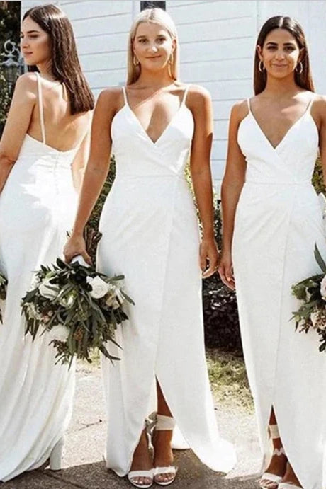 Closeout v-neck dressSexy Satin Fitted V-Neck Spaghetti Straps With Train Bridesmaid Dress Closeout v-neck dressSexy Satin Fitted V-Neck Spaghetti Straps With Train Bridesmaid Dress