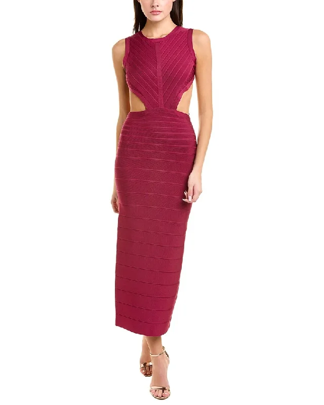 While Supplies Last puff sleeve dressHerve Leger Cutout Back Gown