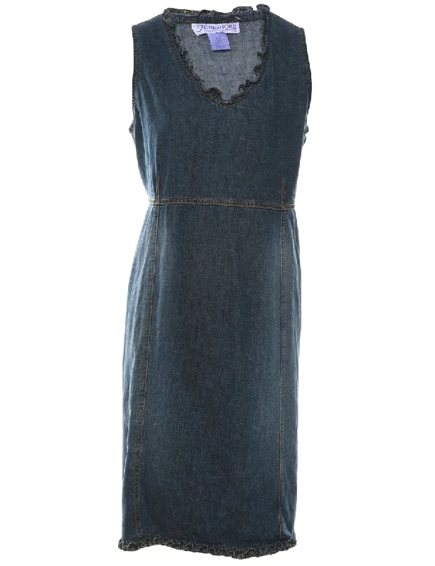 Closeout oversized coatMedium Wash Denim Dress - L