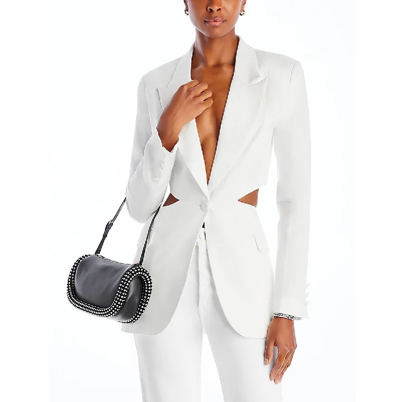 Flash Deals tailored blazer coatWomens Cut-Out Collar One-Button Blazer