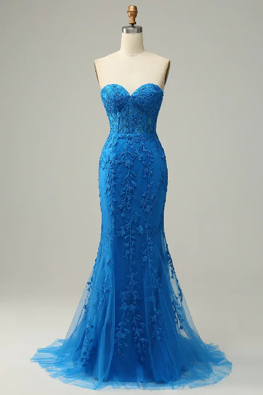 New Arrival boho dressMermaid Sweetheart Royal Blue Long Prom Dress with Criss Cross Back Y4287 New Arrival boho dressMermaid Sweetheart Royal Blue Long Prom Dress with Criss Cross Back Y4287